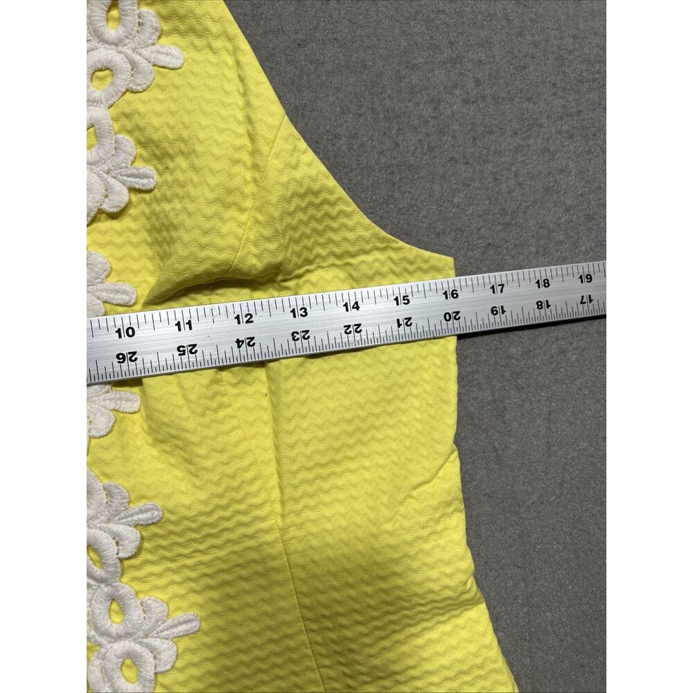 Lilly Pulitzer Pearl Sweet Tarty Yellow White Lace Shift Dress Size 6 - Picture 12 of 13